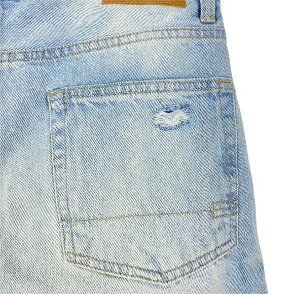 Aeropostale Aero Men's Slim Light Wash Distressed Cuffed Jean Denim Shorts US 31 - Picture 6 of 14